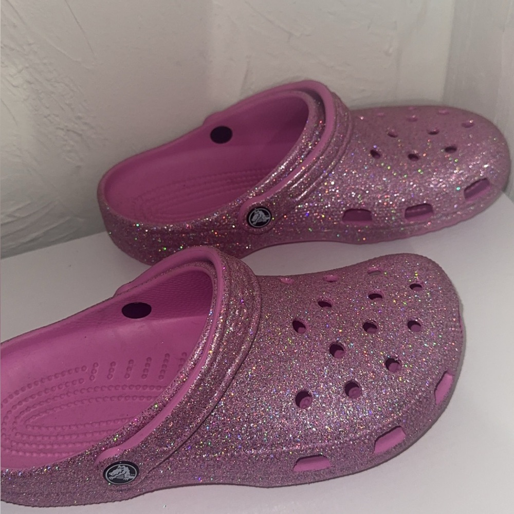 Sparkly Pink Crocs